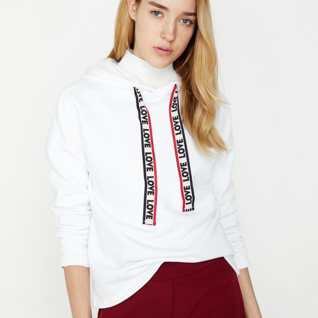 koton sweatshirt modelleri beyaz