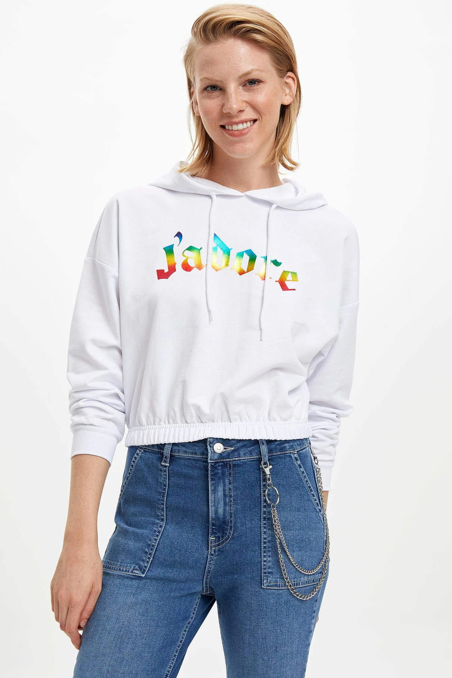 defacta sweatshirt modelleri beyaz