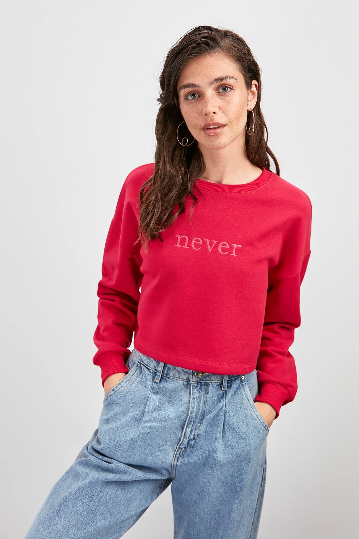 trendyol kadın sweatshirt kırmızı