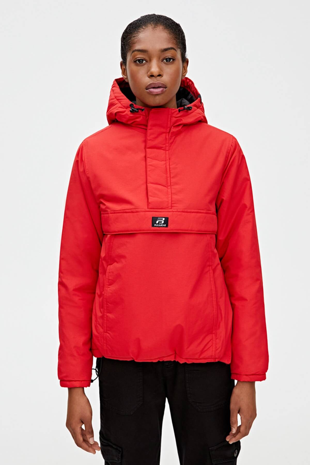 pull and bear kanguru mont kadın kırmızı