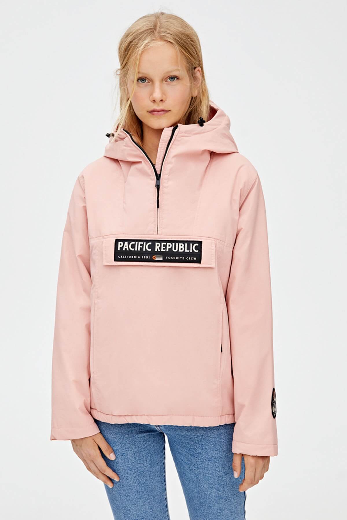 pull and bear kanguru mont kadın pembe pasific republic