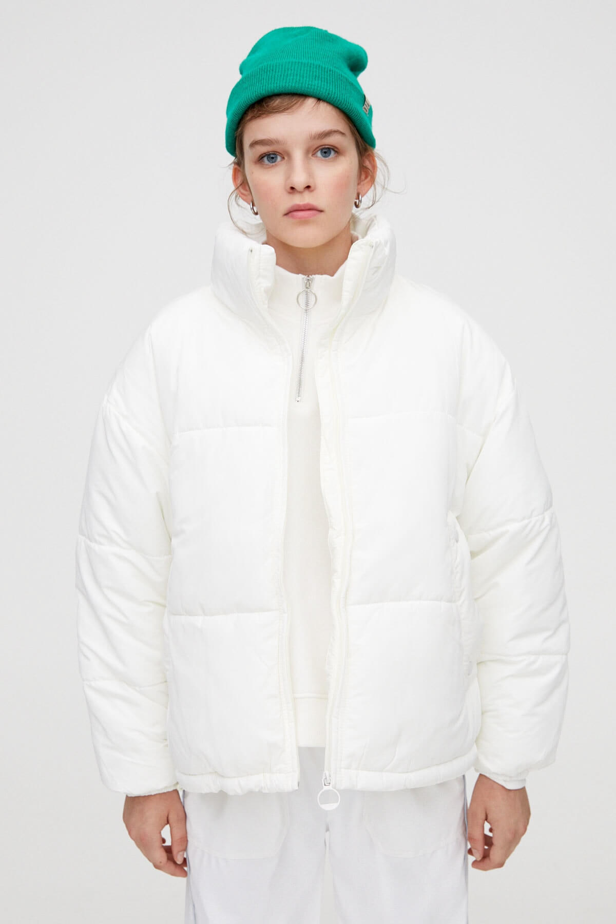 pull and bear beyaz mont
